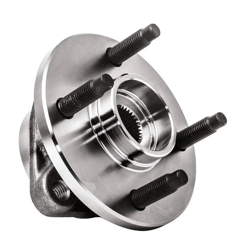 2 Pcs Front Wheel Hub And Bearing Assembly 513205 Drop Right In Replacement For Chevy Cobalt Pontiac G5 Saturn Ion Non Abs No Sweat Installs, close-up view showing metal finish and threaded bolts.