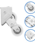 Kickass Double Wheel Screen Door Rollers Set Of Four Hella Smooth Aluminum Pulleys with precision ball bearings for sliding doors.