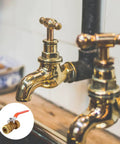 Close-up of Heavy Duty Brass Ball Valve For Water Heater Inlet Pipe With Reliable Barb Hose Fitting for effective drainage.