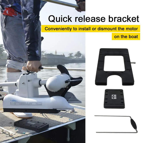 12 Volt 55 Pound Thrust Bow Mount Trolling Motor With 54 Inch Shaft Wireless Remote Variable Speed Control Quick Release Bracket on boat