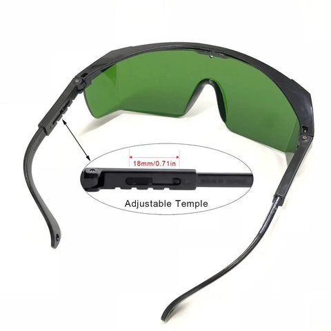 Broad Spectrum Laser Safety Glasses With Uv And Infrared Blocking Coating For Home Hair Removal Wands, adjustable temple design