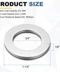Four Pack NTA1220 Thrust Needle Roller Bearings With Matching Washers 3/4 Inch Inner Diameter 1/4 Inch Thickness Chromium Steel Rollers measuring 3/4" ID and 1-1/4" OD.