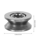 Close-up of a heavy duty V groove pulley with deep groove ball bearing, part of a 20 Pack V Groove Pulleys For Gate Tracks With Deep Groove Ball Bearings Heavy Duty Wear Resistant Roller Bearings Smooth And Easy Slide Built Tough For Long Life V624zz.