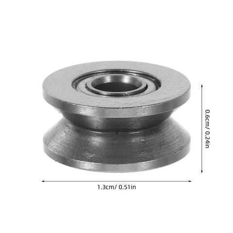 Close-up of a heavy duty V groove pulley with deep groove ball bearing, part of a 20 Pack V Groove Pulleys For Gate Tracks With Deep Groove Ball Bearings Heavy Duty Wear Resistant Roller Bearings Smooth And Easy Slide Built Tough For Long Life V624zz.