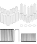 Complete 220 Piece Plantation Shutter Repair Toolkit Featuring Durable Steel Pins Bulk Louvers Staples Precision Washers And Heavy Springs for shutter repairs, includes springs and staples.