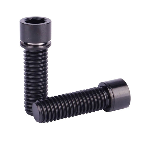 Badass Grade 5 Titanium M8 X 25mm Hex Bolts With Washers For Heavy Duty Bicycle Stem Replacement Hardware In Matte Black Finish