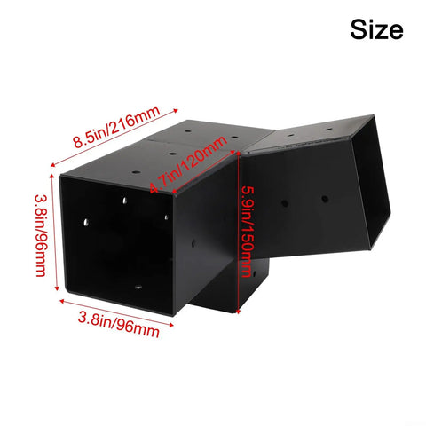 Sturdy DIY Ready Bracket Kit For 4 By 4 Posts With 35 By 35 Inch Steel Slanted Roof Brackets Rust Resistant Wall Mounts For Outdoor Woodworking Gazebo Porch Backyard Right 15 Degree Angle