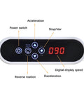 Control panel for Pro Grade Cake Decorating Turntable With Smoothing Coating Machine For 6 To 14 Inch Cakes, showing power and speed display.