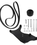 Badass Dual Alternator Bracket Kit For GM Vortec 4.8L 5.3L 6.0L 6.2L V8 Truck SUV includes black mounting plate and belt.
