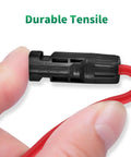 Y Branch Solar Connector Parallel Adapter With 10 AWG Cable For Solar Panels 30A At 1000V DC IP67 Outdoor Rated red lead detail