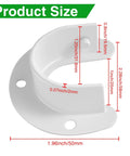 Heavy Duty White Closet Rod Brackets Built Different Stainless Steel U Shaped Wall Mount Sockets For Home Organization With Quick Setup Hardware Included, showing dimensions and design details.
