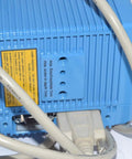 Beefy Fixed-Mount Laser Barcode Scanner CLV490-0010 For Industrial Automation, showing back with power connectors