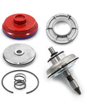 Transmission Servo Cover Actuator Assembly Featuring Tough Aluminum Housing And Comprehensive Seal Kit For Quick Gearbox Swaps and Dependable Weekend Garage Projects, includes red cover, components, and springs.