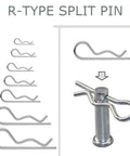 R Clips Cotter Pins Kit 100Pcs Assorted 6 Sizes Carbon Steel Hitch Pin Clips For Threaded Connections In Cars Trucks Machinery