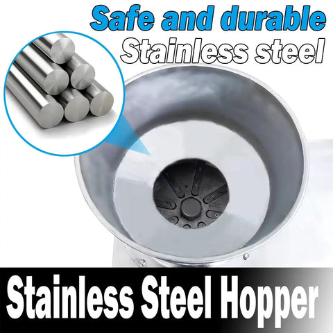 Stainless steel hopper of Industrial Pro Grade Heavy Duty Coconut Meat Grinder And Root Crop Pulverizer 500kg Per Hour