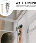 20 Piece Drywall Anchor Kit With Self Drilling Screws And Self Tapping Fasteners visible with person using drill on wall