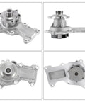 Direct Replacement Premium Water Pump For Jeep Wrangler 2007 2008 2009 2010 2011 3.8L V6 Engine Cooling System, multiple angles.