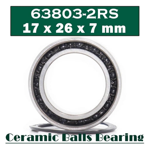 Hybrid Ceramic Bearing 17x26x7mm Double Row Sealed Si3N4 Angular Contact Ball Bearing For Bicycle Crank Swap visible from the front