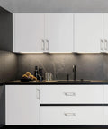 Premium Gold Brushed Nickel Knurled Cabinet Pulls 10 Pack Heavy Duty Rust Proof Hardware with Solid Grip Feel on modern kitchen cabinetry.