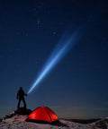 Person using 2-Cell CR123 LED Tactical Flashlight With High-Brightness Beam, Water-Resistant Aluminum Build, QuickClick Modes