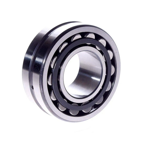 Top Shelf Heavy Duty Two Row Spherical Roller Bearing With Tapered Bore And Pressed Steel Cage, 40mm ID, 90mm OD, showing steel construction.