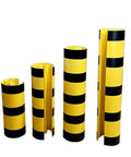 Built Tough Bully Proof Heavy Duty Pallet Rack Protectors Forklift Bumper Guards For Warehouse Columns in yellow and black stripes