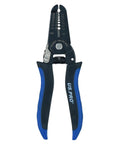 Seven Inch Multifunctional Electrical Wire Strippers And Cutters 22 To 10 Awg With Comfy Soft Grip Handles, precision steel blades.