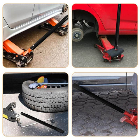 Floor Jack Handle Replacement Set 2 Pack Horizontal Hydraulic Jack Handles Poles Lever For 3 Ton Floor Jacks in use with cars