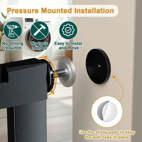 Narrow Baby Gate For Doorways And Stairs 24.5 To 28.3 Inch Wide Pressure Mounted Walk Through Child Safety Gate installation setup
