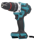 Pro Grade Cordless Drill With Badass 20 Plus 3 Torque Settings And Smooth Dual Speed Modes For Flawless Drilling Tapping And Heavy Duty Home Projects shown at an angle, highlighting half inch metal chuck and torque control.
