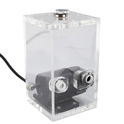 Jiawu 850Ml Computer Water Pump Reservoir Combo featuring clear sturdy acrylic construction and integrated pump for PC cooling.
