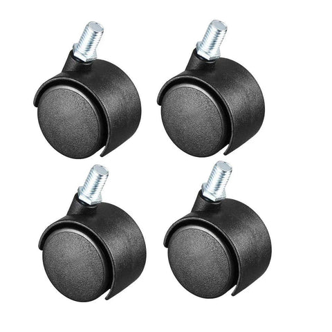 1.5 Inch Swivel Caster Wheels With Threaded Stem M8 X 13mm Nylon Wheel 360 Degree Rotation 40mm Diameter 100lb Load Capacity Pack Of 4