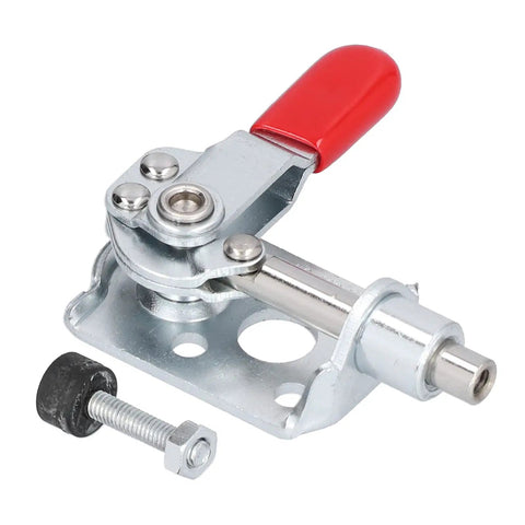 Push Pull Toggle Clamp With 40kg Holding Capacity Stainless Steel Built Tough Quick Positioning Fixture For Welding Mold Testing Jig Electronics Installation Reliable Clamp For Parts And Assemblies, red handle