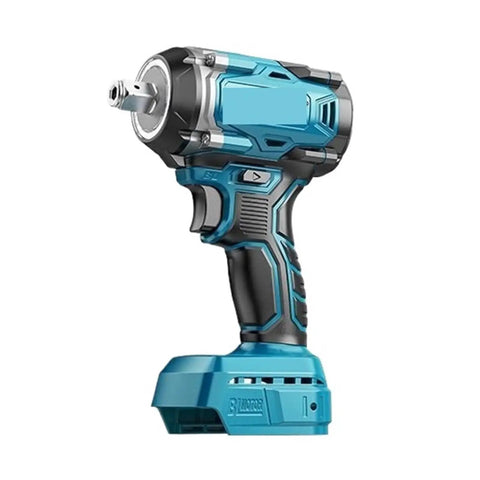 Heavy Hitter Cordless Brushless Impact Wrench with ergonomic handle and blue design, ideal for auto tire swaps and repairs.