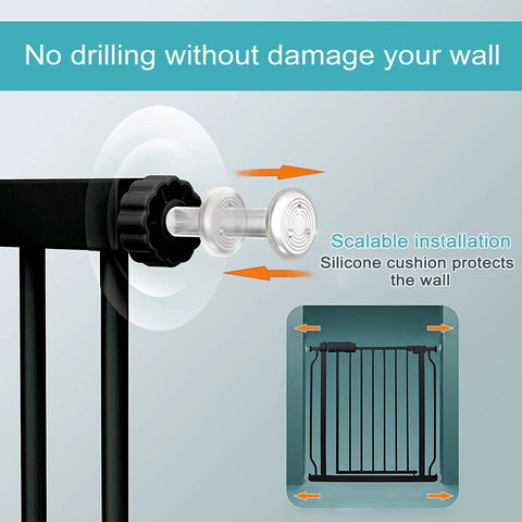 Extra Wide Baby Gate Pressure Mounted With Extensions For Indoor Use Safe Pet Gate No Drill Tension Installation