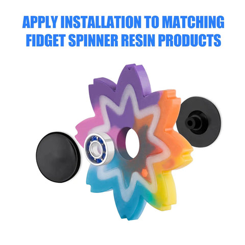 Top Shelf Chrome Steel Fidget Spinner Bearings And Caps MR137 Precision High Speed 16 Pack with colorful resin design and black end caps.
