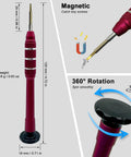 1.5mm Precision Flat Head Screwdriver For Electronics with Magnetic S2 Steel Tip, Anti Slip Aluminum Handle, Free Spin Cap