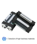 4Pk Workhorse Linear Guide Sliders For Hgr15 Rail Flange Bearing Blocks slick anodized aluminum alloy carriages view at an angle.