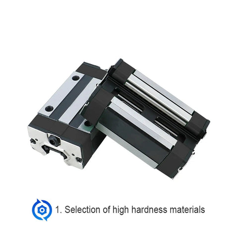 4Pk Workhorse Linear Guide Sliders For Hgr15 Rail Flange Bearing Blocks slick anodized aluminum alloy carriages view at an angle.