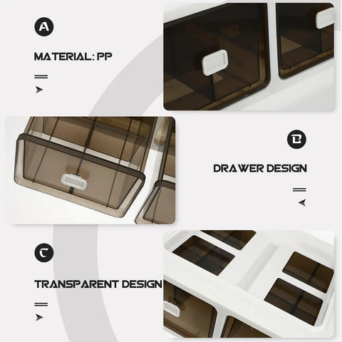 Kick It Organized With Top Tier Stackable Underwear Drawer Box featuring durable PP plastic and transparent drawer design.