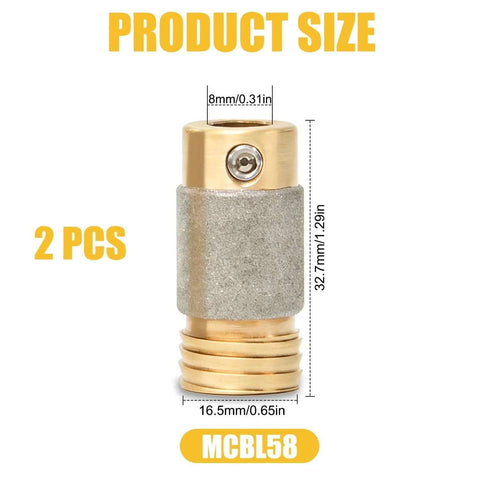 2 pcs 5/8-inch diamond drill bit heads with brass core and diamond-coated surface for stained glass grinding