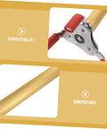 Close-up of Slick Aluminum Smoke Sensor Removal Tool For Ceilings Universal Fire Alarm Disassembly Grip with ergonomic red grips.