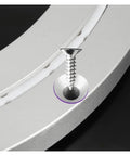 Close-up of screw in 36 Inch Heavy Duty Lazy Susan Hardware Featuring Premium Aluminum Swivel Turntable Bearing installation.