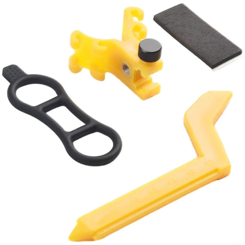 Portable Bicycle Wheel Truing Stand With Rim Adjustment And Accurate Percentage Gauge For Quick Buckle Removal Compact All In One Design Durable ABS Material Lightweight For Cyclists Bright Yellow components
