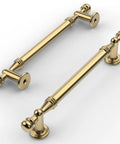 Top Shelf Champagne Bronze Cabinet Pulls With Five Inch Hole Centers Freshen Up Your Kitchen Or Bathroom Setup Includes Ten Hefty Drawer Handles Built Tough For Everyday Hustle And A Slick Coating That Really Steps Up The Vibe, displayed at an angle