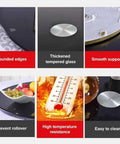 Heavy Duty Black Tempered Glass Lazy Susan Serving Turntable Featuring Smooth As Butter Spin For Effortless Food Sharing And Serious Kitchen Game Changer Vibes In A Generous 31 Inch Format with rounded edges and thickened glass.