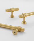 Swanky Gold Finish On Heavy Duty Solid Brass Cabinet Pulls Double Hole Mounting Fits Kitchen Drawers And Wardrobes 260 Millimeter, set of two.