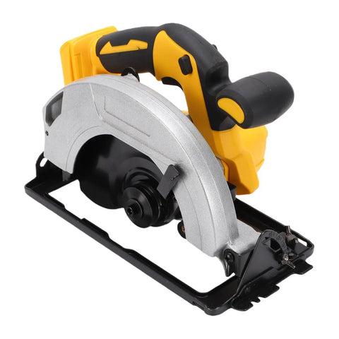 Heavy Duty Cordless Circular Saw With Brushless Motor And 5300 RPM To Slice Through Wood Up To 7 1/4 Inches close-up view of saw.
