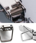Stainless Steel Spring Loaded Toggle Latch Hardware Draw Catch Clip For Small Boxes Trunks Tool Chests And Cases, 90mm