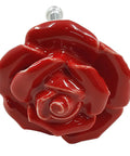 Top Shelf Red Rose Ceramic Drawer Pulls and Dope Floral Cabinet Hardware Knobs with Smooth High Temperature Glaze for Kitchen Refresh and Modern Room Makeover Two Piece Set close-up of red rose drawer knob.